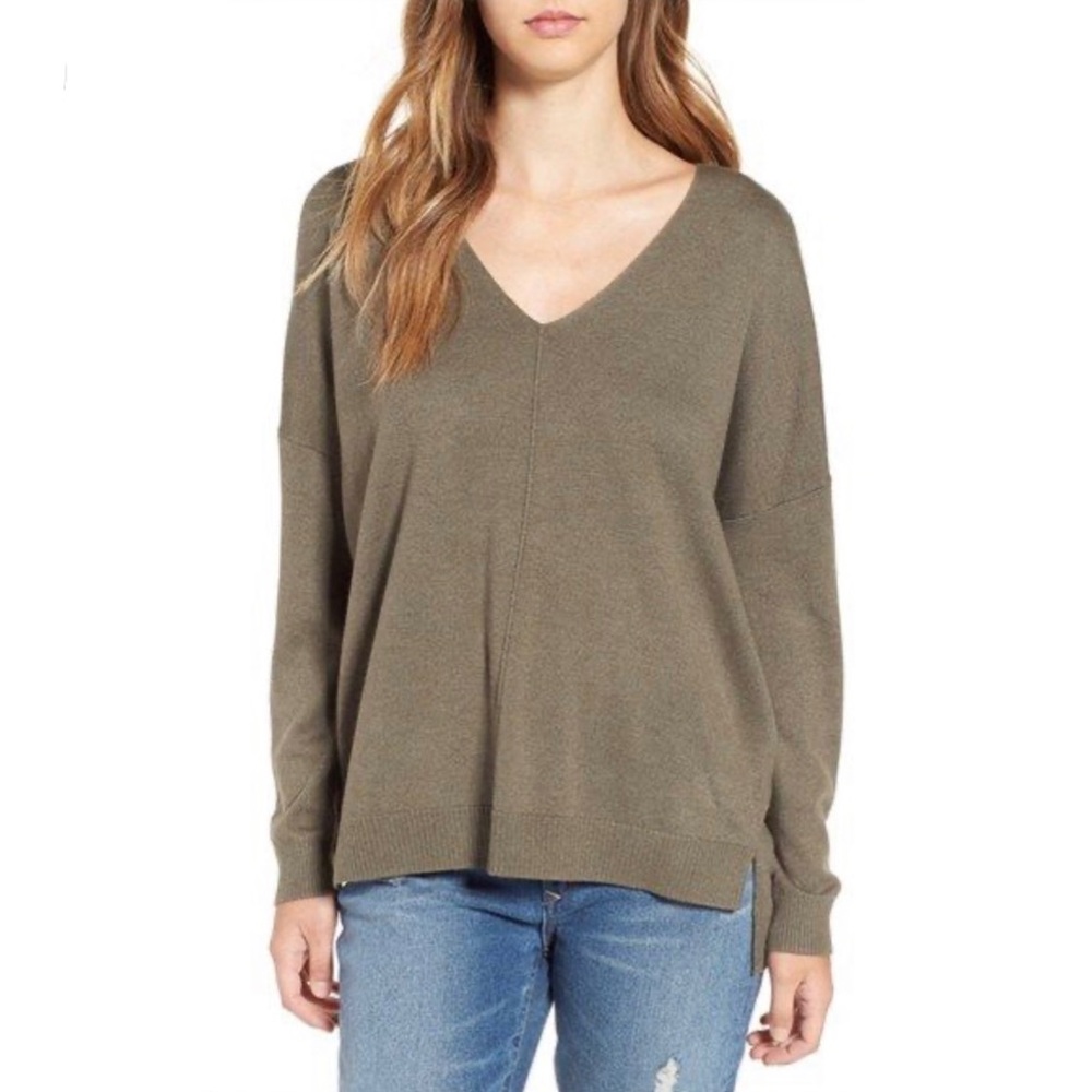 LEITH Light Olive Green Sweater